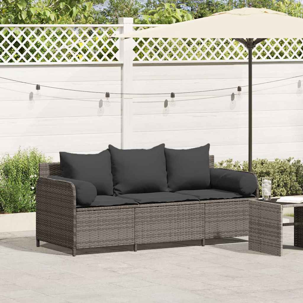 3-Personers Havesofa Med Hynder Polyrattan
