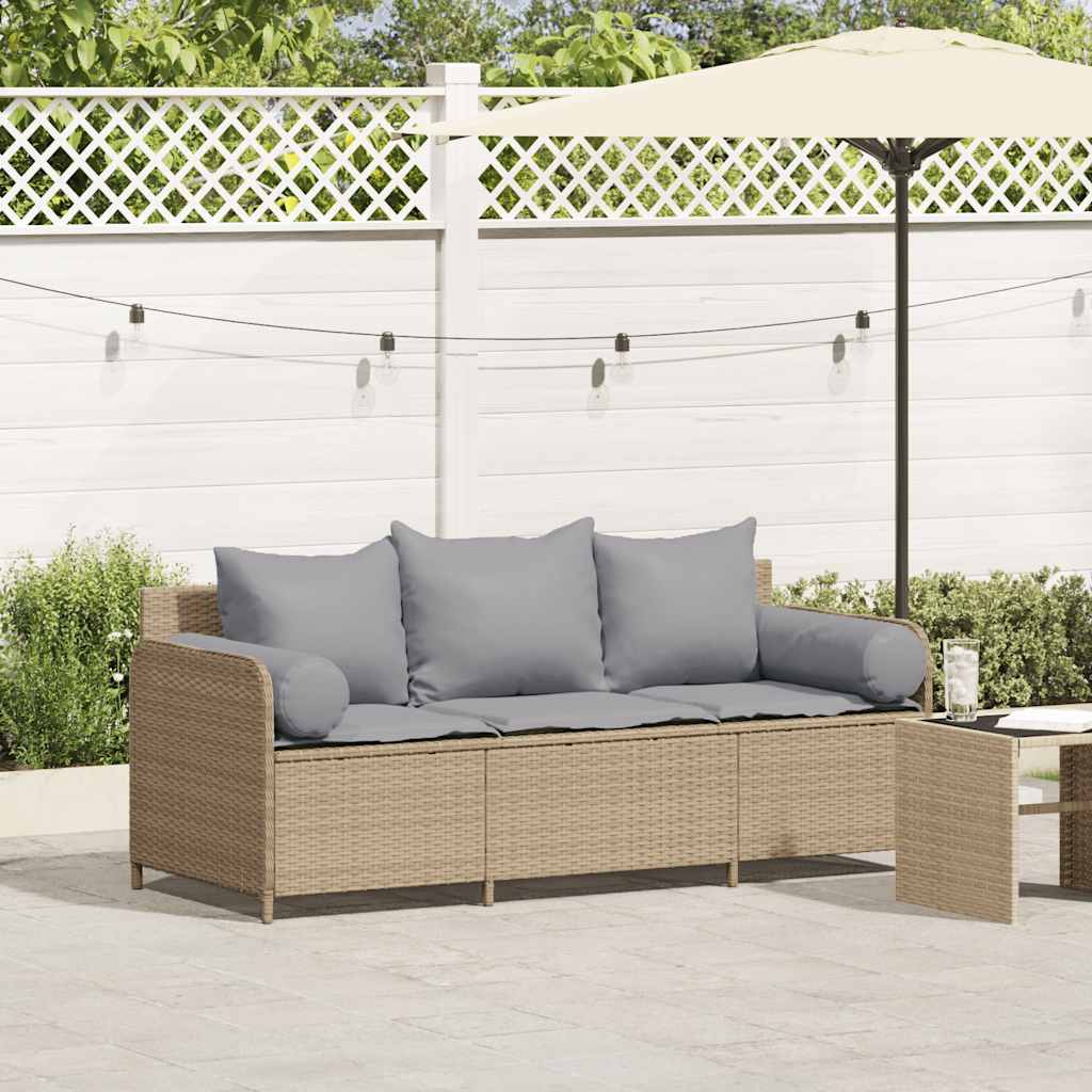 3-Personers Havesofa Med Hynder Polyrattan
