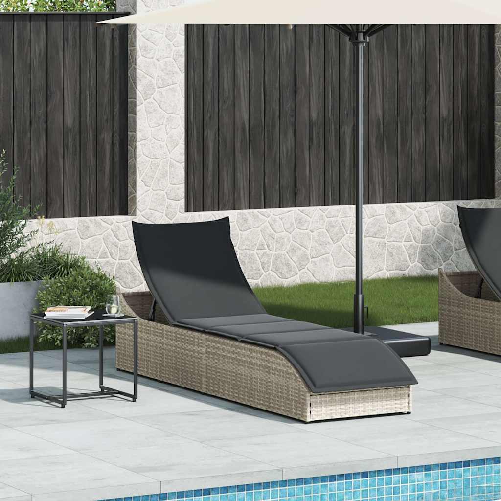 Sammenklappelig Solseng Med Hynde Og Opbevaring Polyrattan