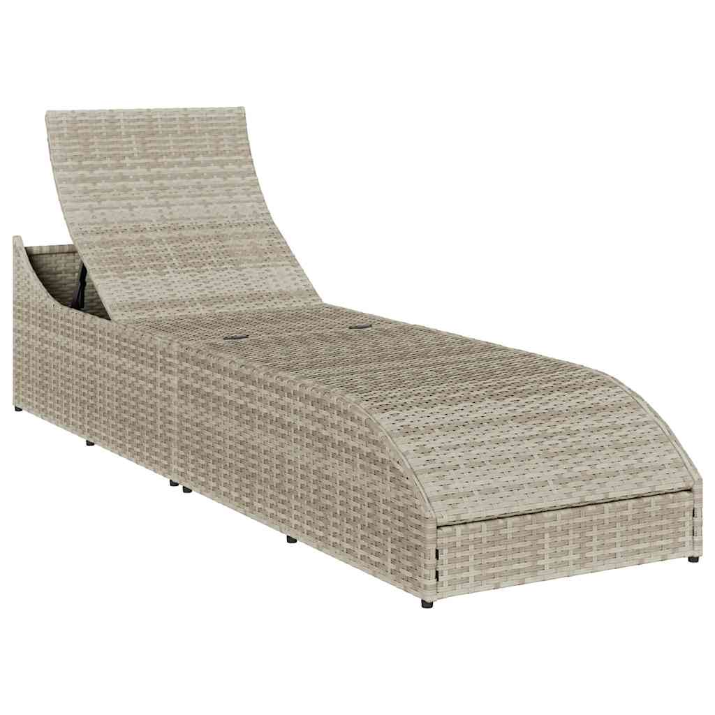 Sammenklappelig Solseng Med Hynde Og Opbevaring Polyrattan