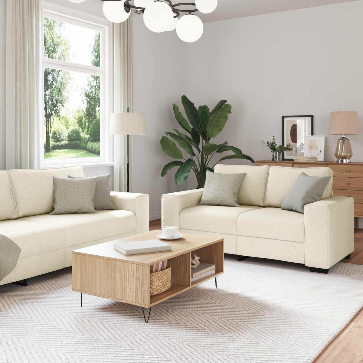 2-Personers Sofa 180X77X82 Cm Hør
