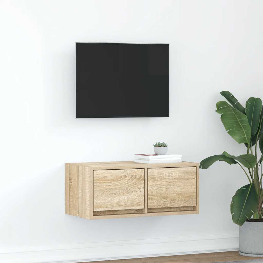 Tv-Borde 2 Stk. 80X31X25,5 Cm Konstrueret Træ