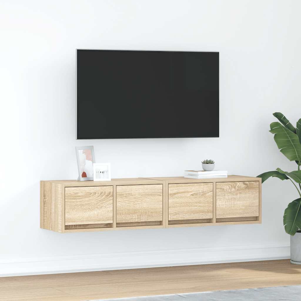 Tv-Borde 2 Stk. 80X31X25,5 Cm Konstrueret Træ