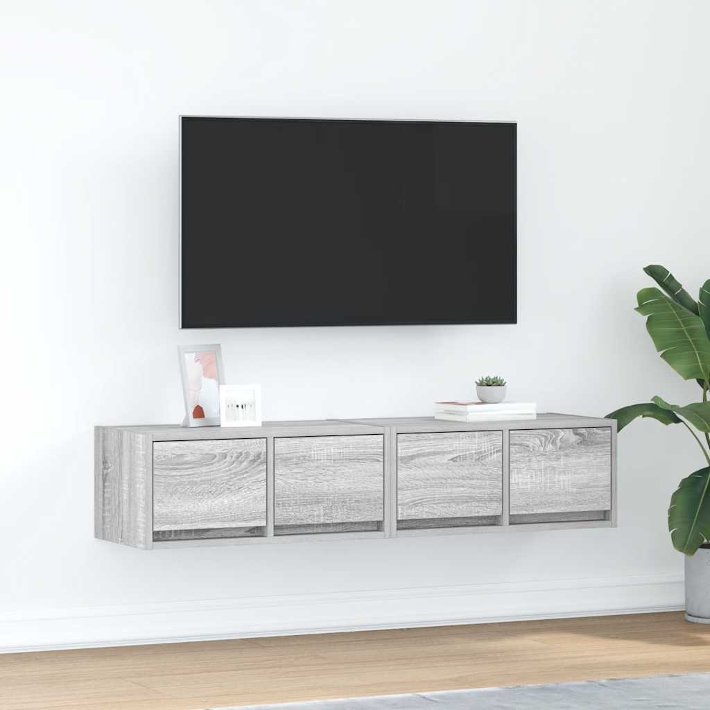 Tv-Borde 2 Stk. 80X31X25,5 Cm Konstrueret Træ