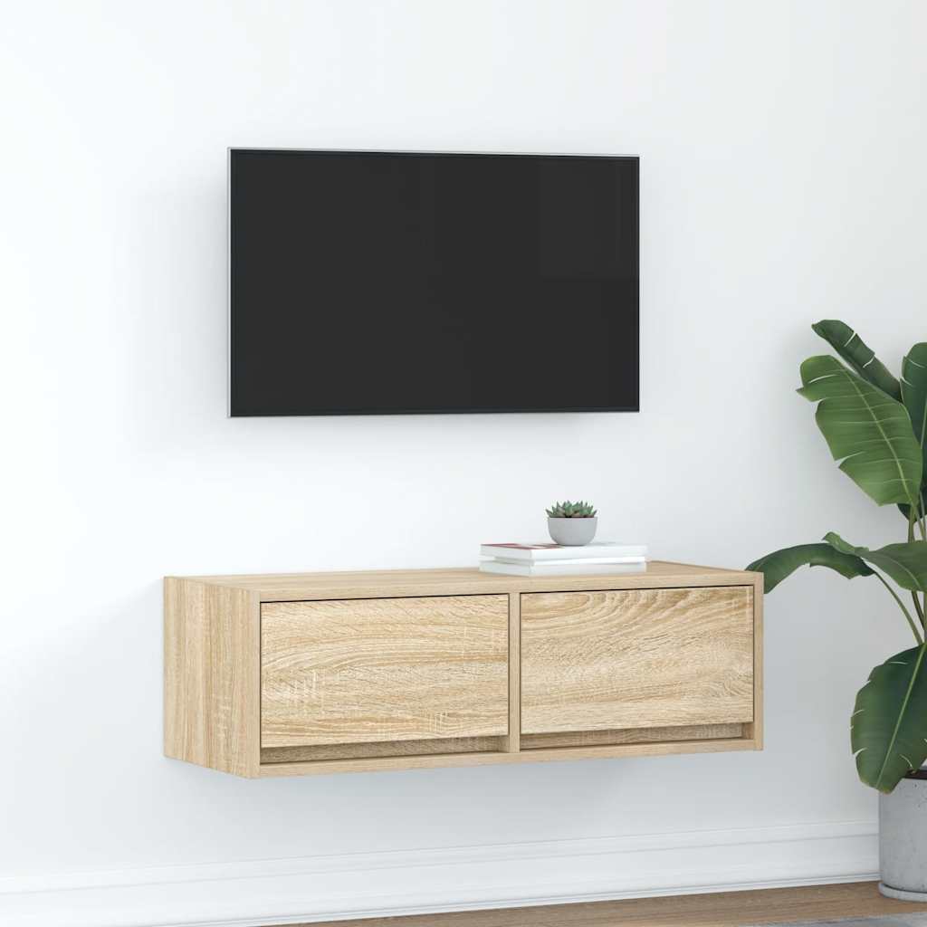 Tv-Borde 2 Stk. 80X31X25,5 Cm Konstrueret Træ