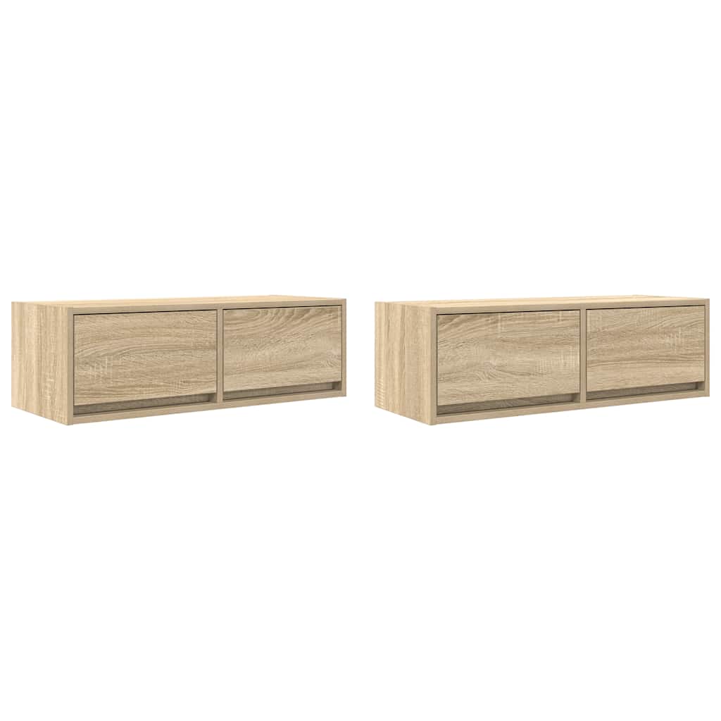 Tv-Borde 2 Stk. 80X31X25,5 Cm Konstrueret Træ