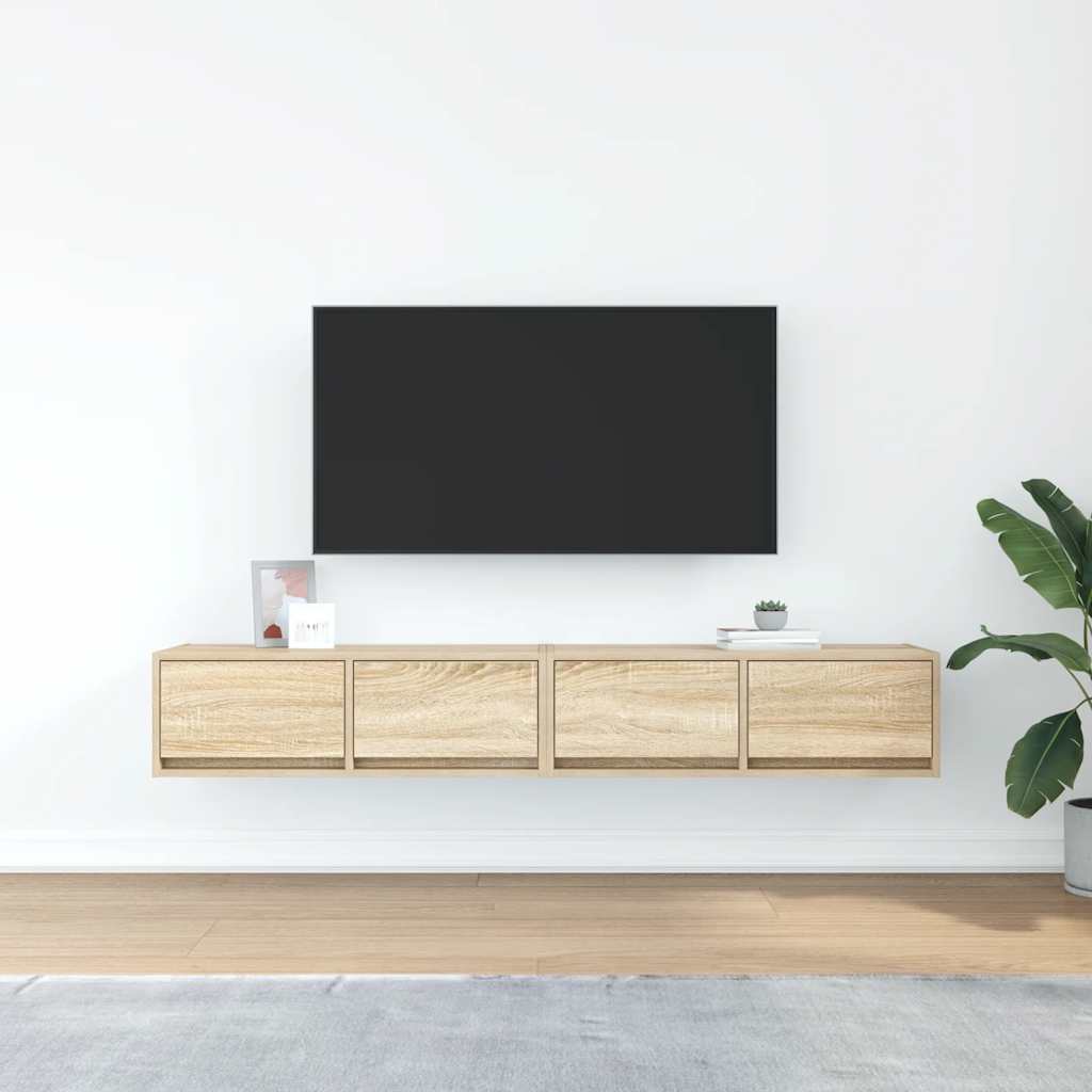 Tv-Borde 2 Stk. 80X31X25,5 Cm Konstrueret Træ