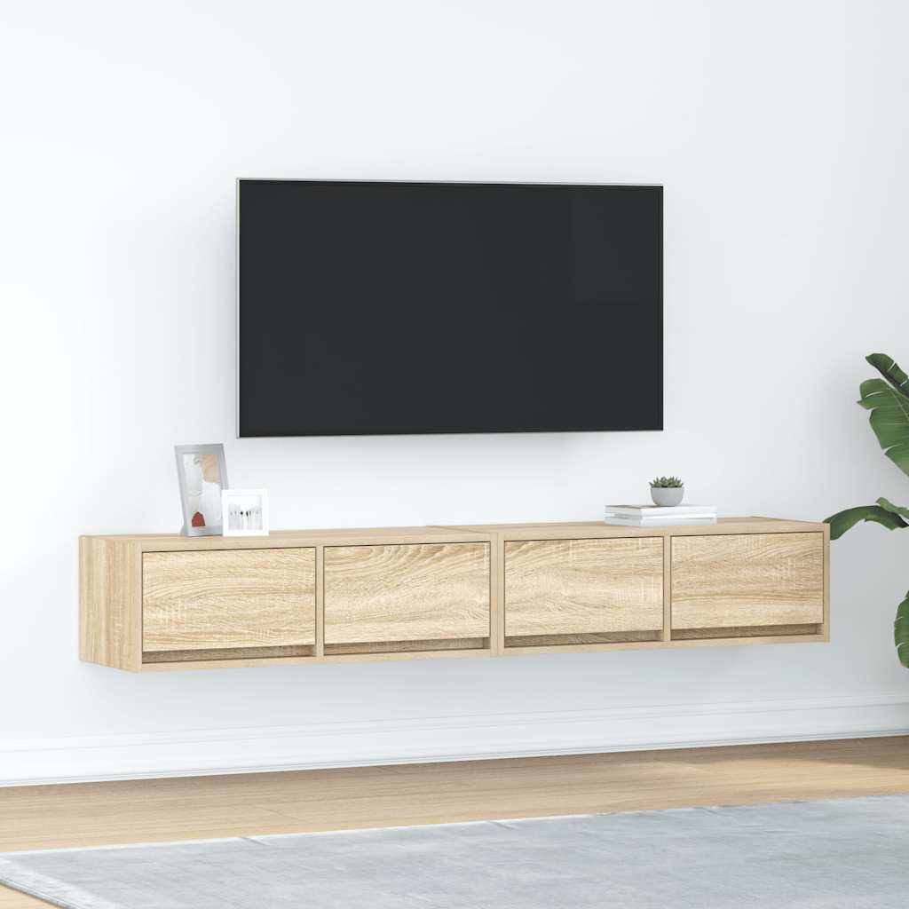 Tv-Borde 2 Stk. 80X31X25,5 Cm Konstrueret Træ