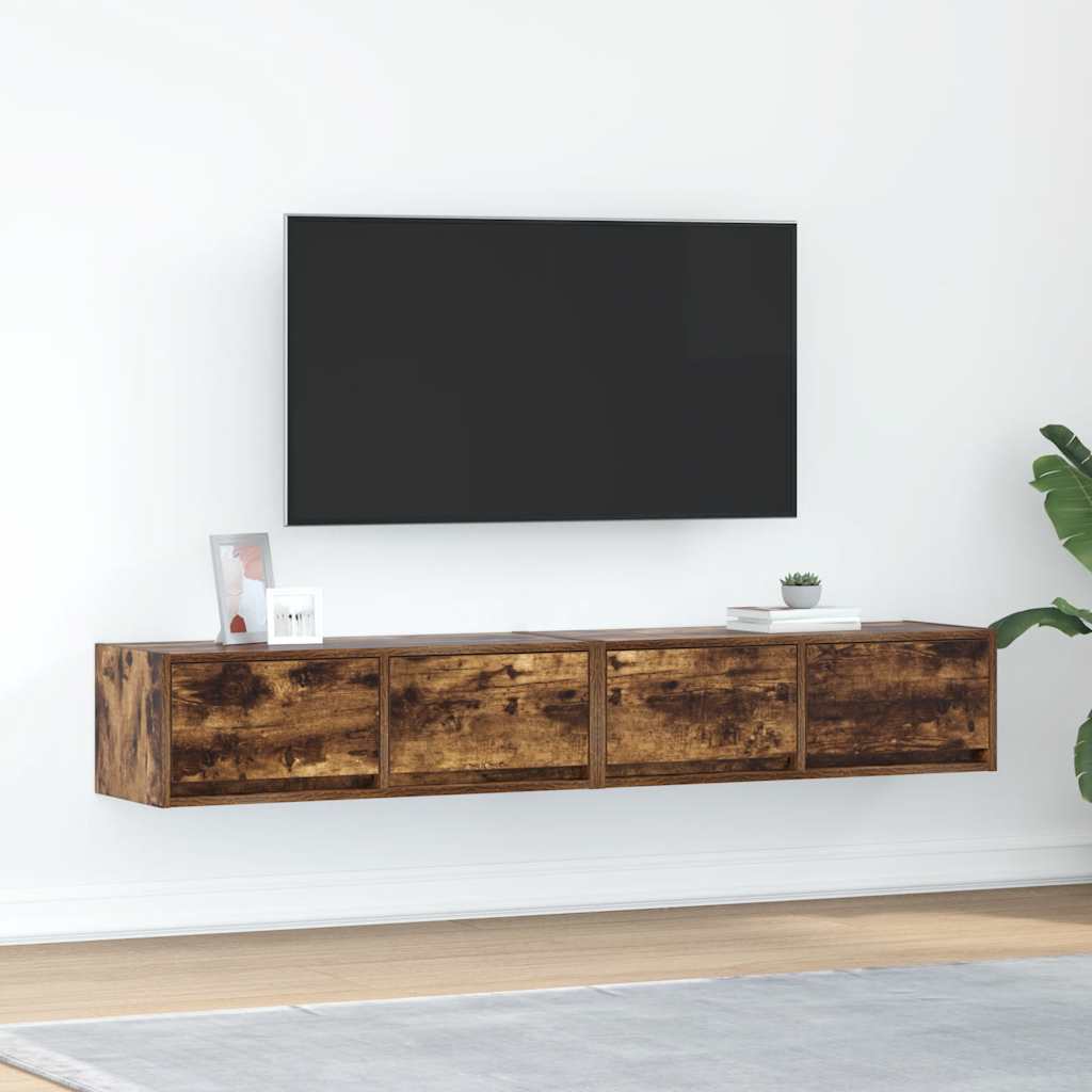 Tv-Borde 2 Stk. 80X31X25,5 Cm Konstrueret Træ