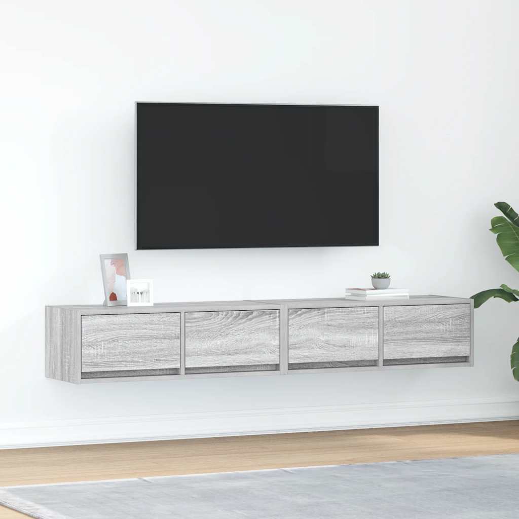 Tv-Borde 2 Stk. 80X31X25,5 Cm Konstrueret Træ