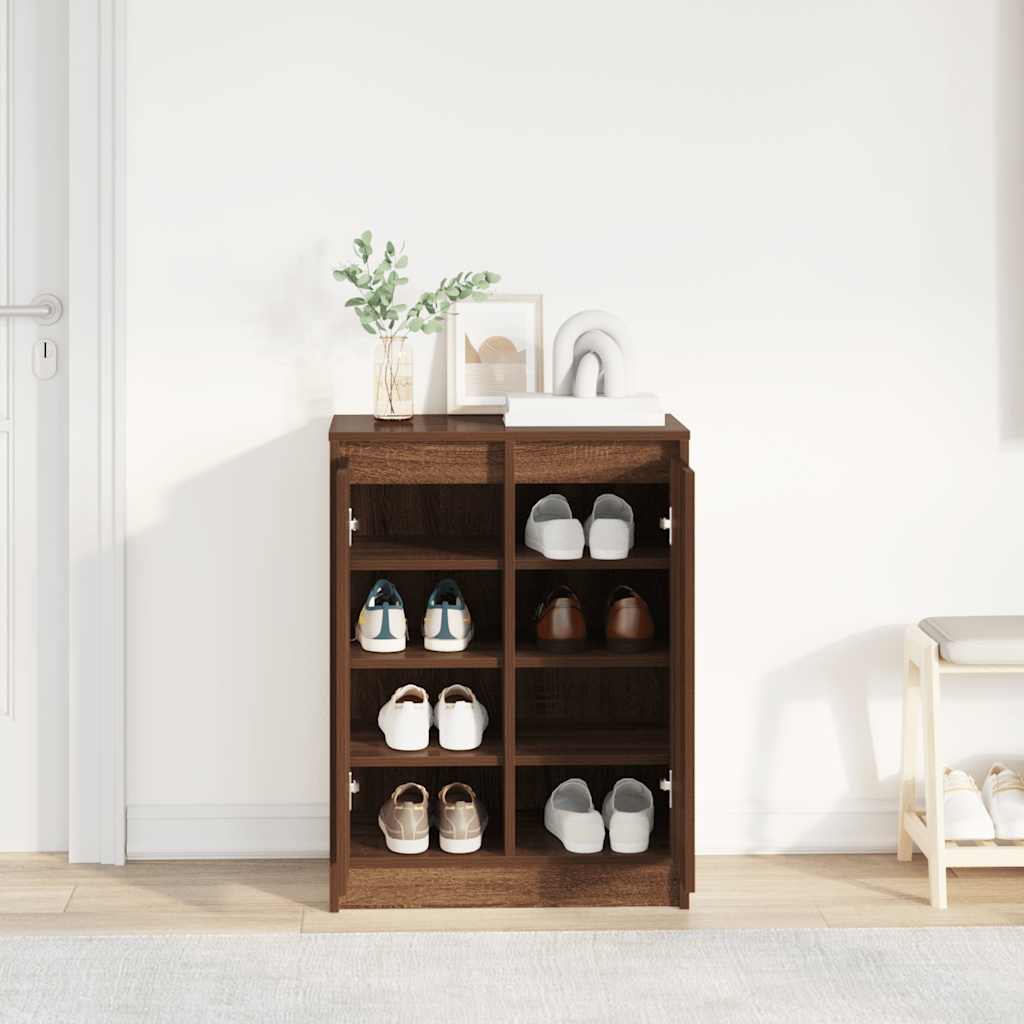 Skoreol 57X34X76 Cm Konstrueret Træ Etræsfarve Brun Eg