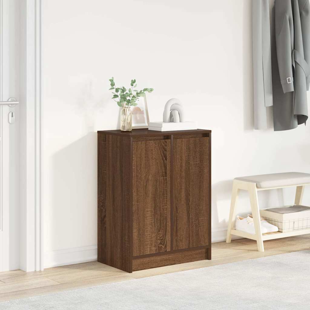 Skoreol 57X34X76 Cm Konstrueret Træ Etræsfarve Brun Eg