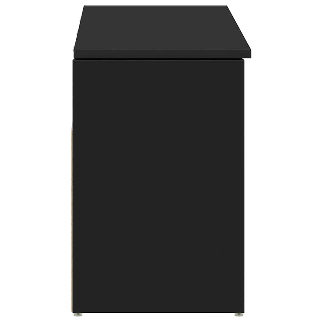 Skobænk 102X30,5X45 Cm Konstrueret Træ Sort