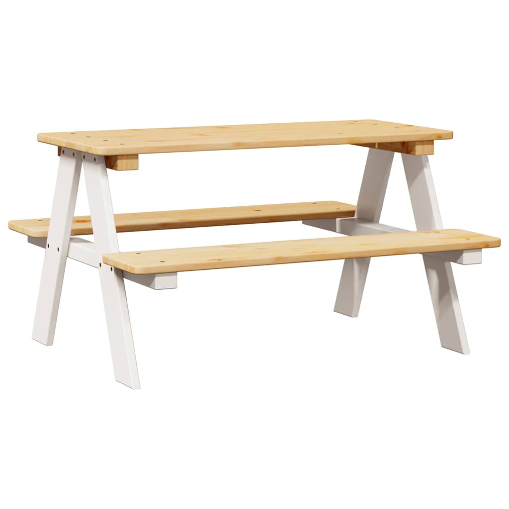 Børnebord Med Bænke Irun 90X79,5X50 Cm Massivt Træ