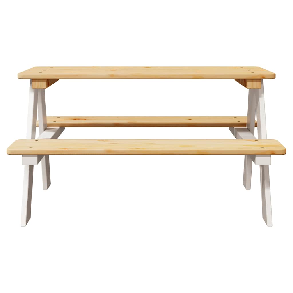 Børnebord Med Bænke Irun 90X79,5X50 Cm Massivt Træ