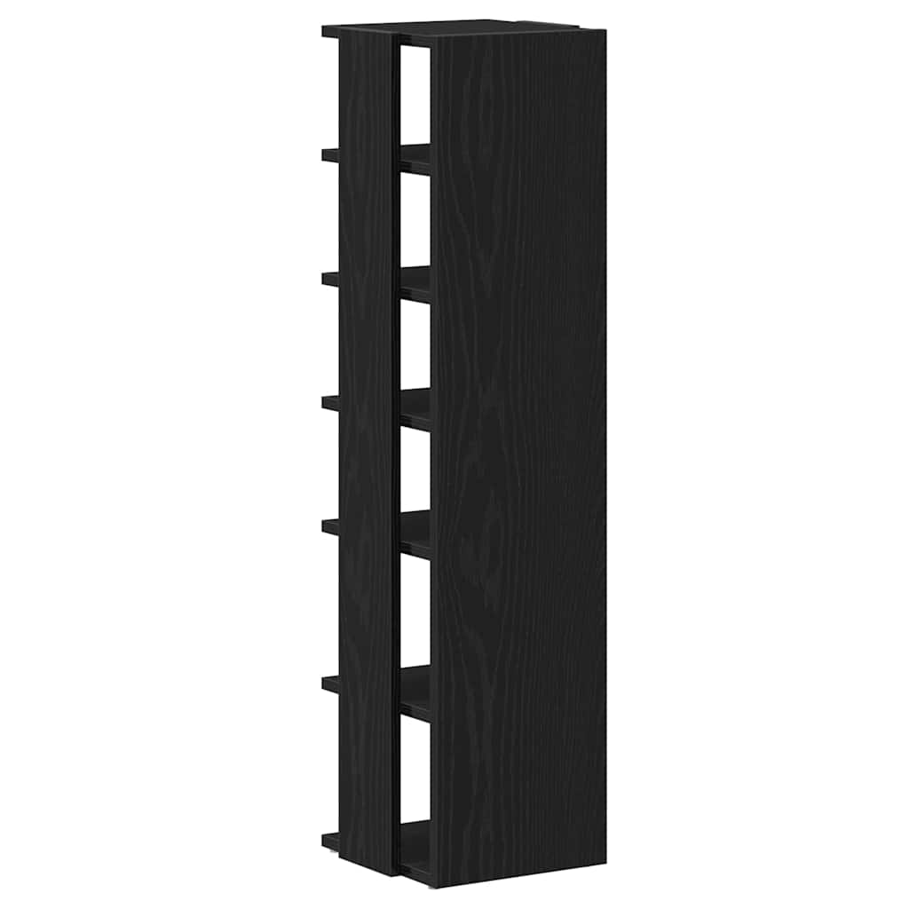 Skoskab 25X27X102 Cm Konstrueret Træ Etræ Sort Eg