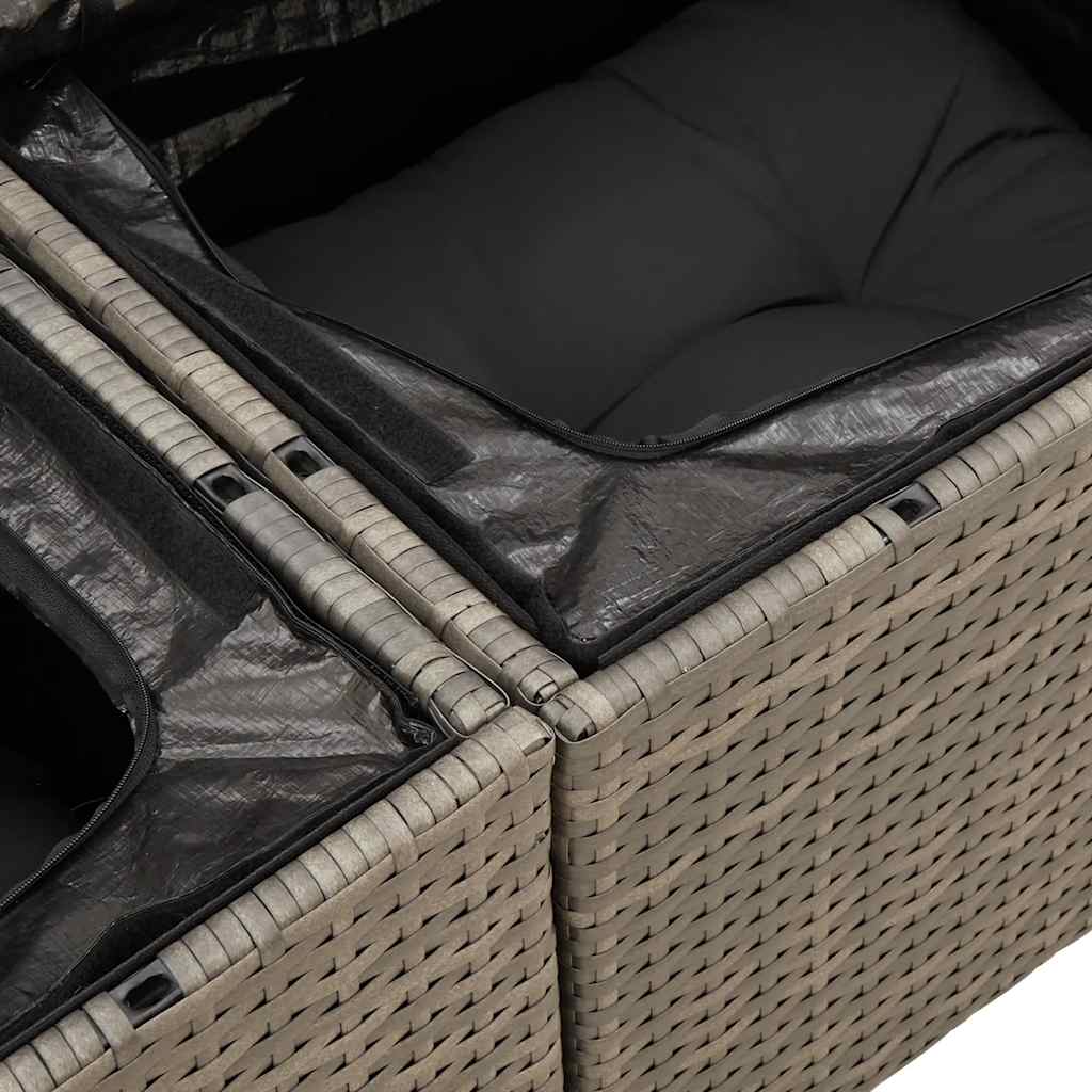 Loungesæt Til Haven 11 Dele Med Hynder Polyrattan Akacietræ