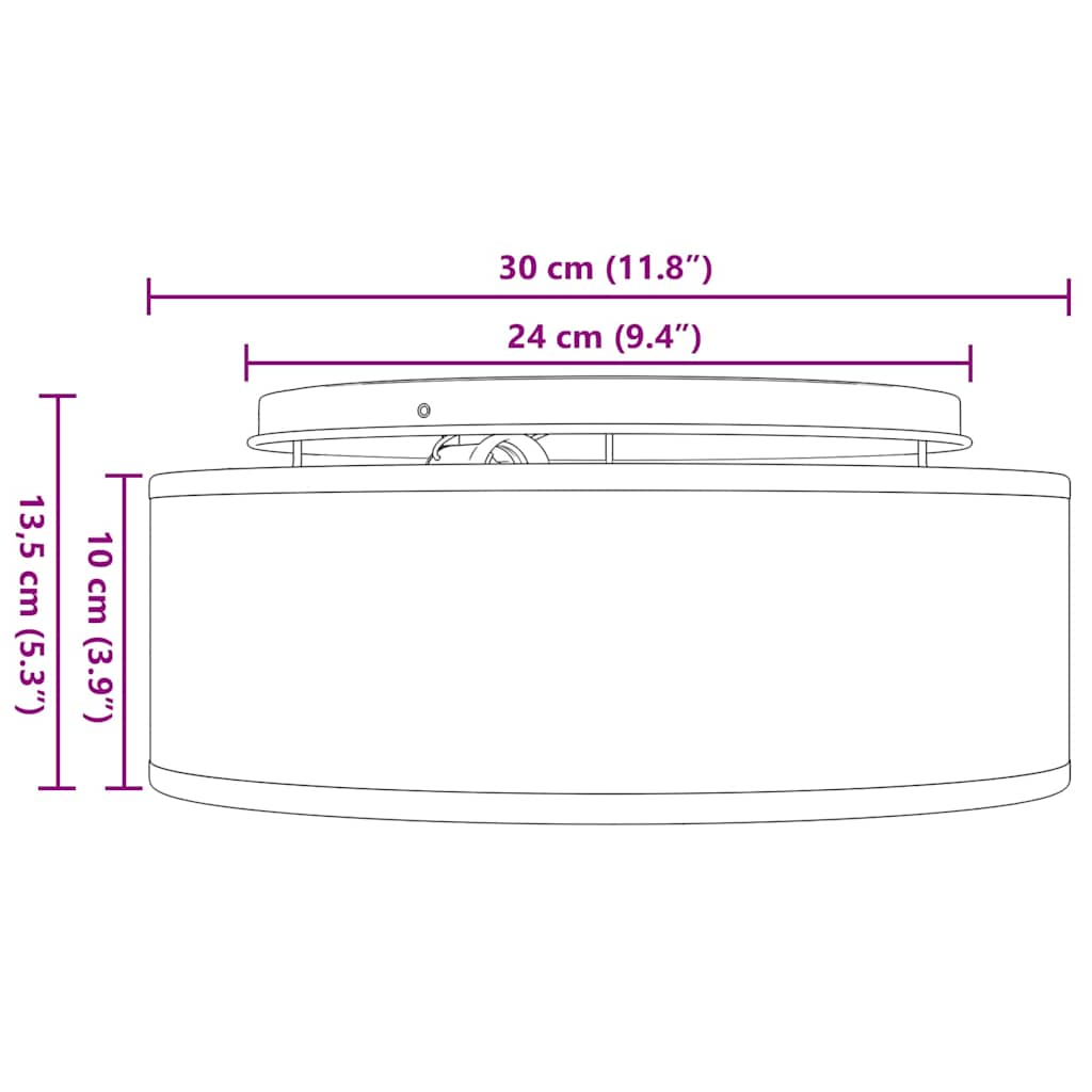 Loftlampe Med Spotlights 30 X 30 X 13,5 Cm Stof