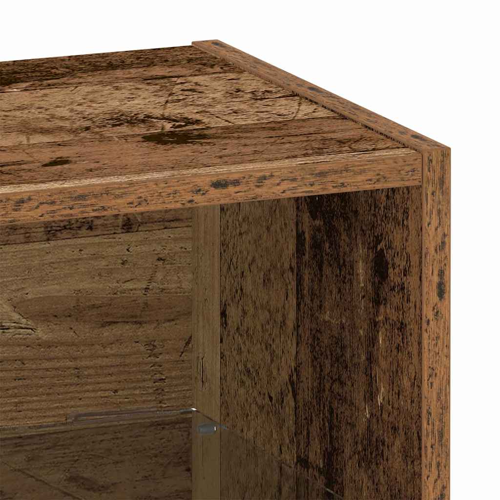 Flydende Hylde Med Led Lys 2 Stk. Brun 40 X 28,5 X 40 Cm