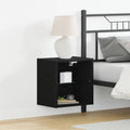 Flydende Hylde Med Led Lys 2 Stk. Sort 40 X 28,5 X 40 Cm