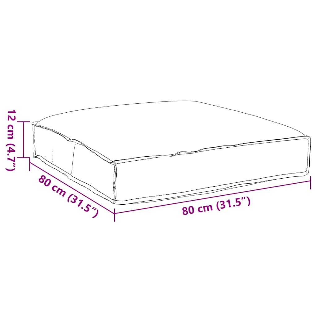 Pude Oxford Stof 80 X 80 X 12 Cm