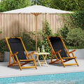 vidaXL Strandstol med pude 2 pcs brun massivt akacietræ