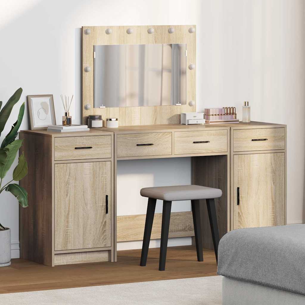 Klædeskab 3 Stk. Brun 78,5 X 41 X 135 Cm Konstrueret Træ