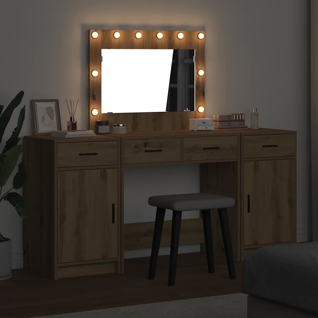 Klædeskab 3 Stk. Brun 78,5 X 41 X 135 Cm Konstrueret Træ