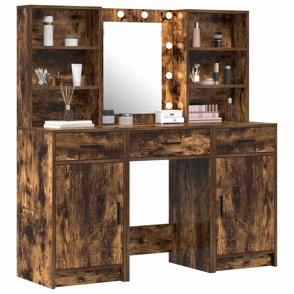 Makeupbord Sæt Med Led 3 Stk. Konstrueret Træ
