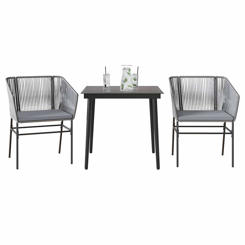 3 Dele Spisebordssæt Til Haven M. Hynder Polyrattan Glas
