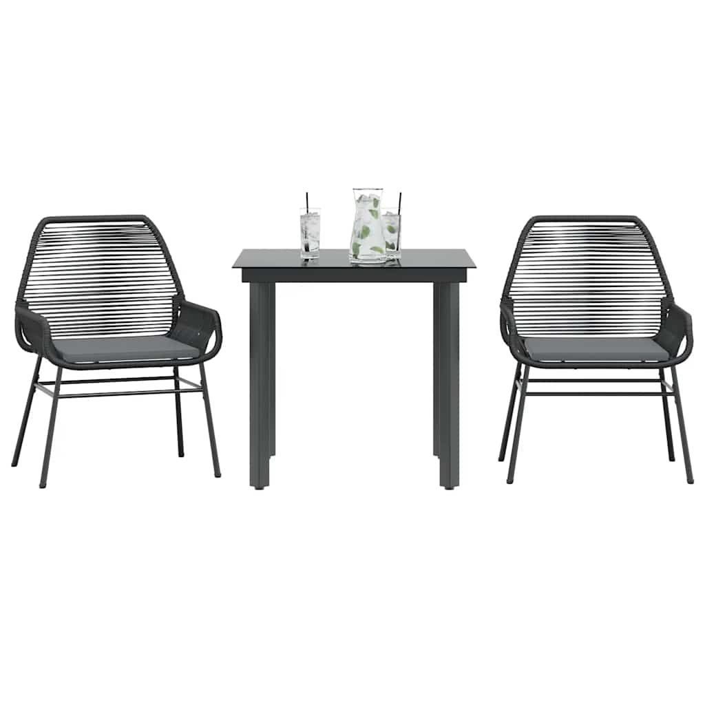 7 Dele Spisebordssæt Til Haven Med Hynder Polyrattan Glas