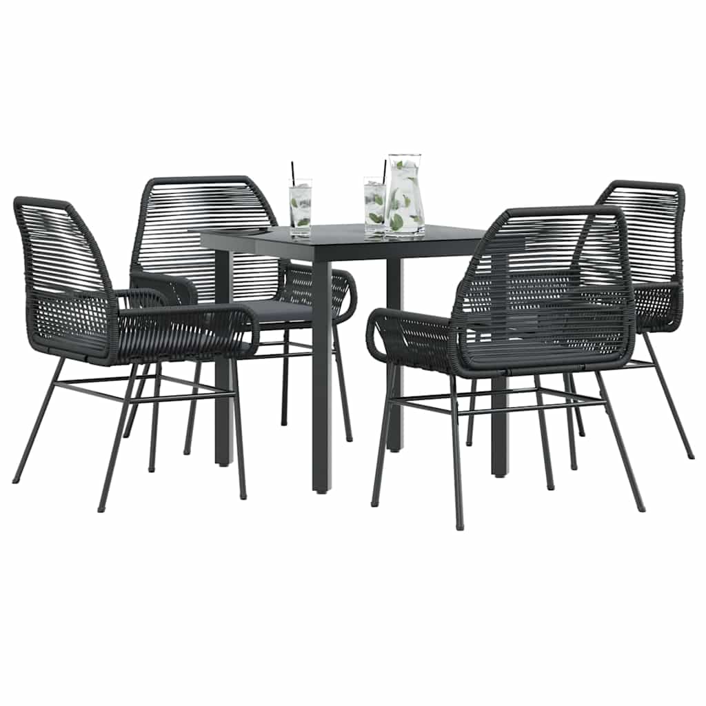 7 Dele Spisebordssæt Til Haven Med Hynder Polyrattan Glas