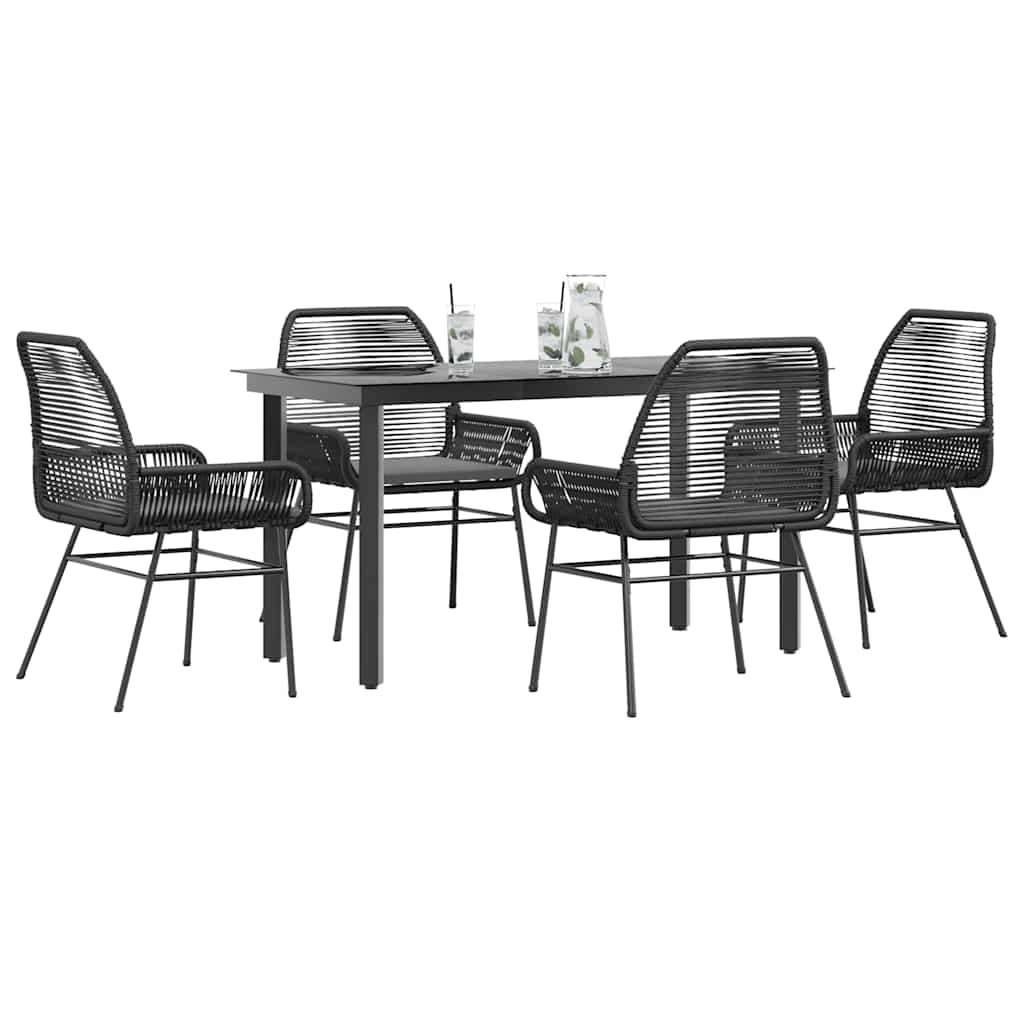7 Dele Spisebordssæt Til Haven Med Hynder Polyrattan Glas