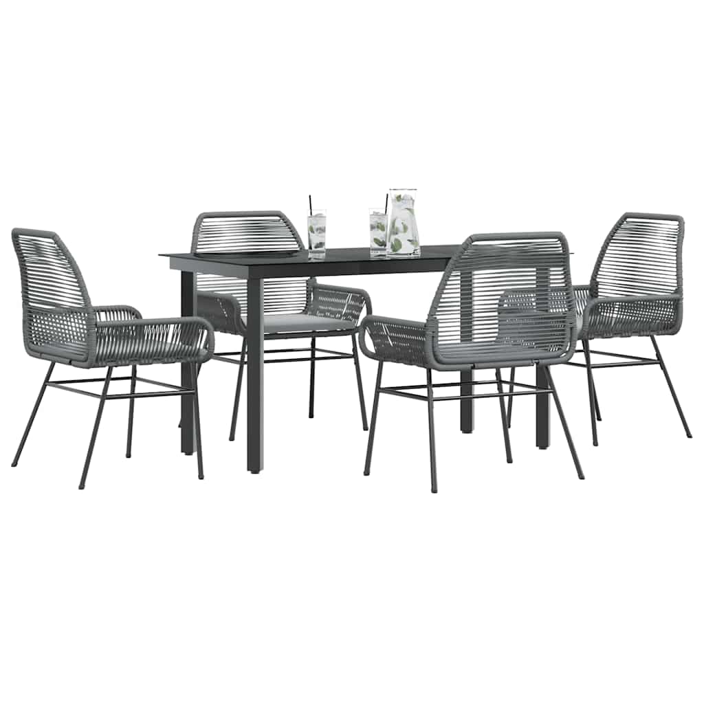 7 Dele Spisebordssæt Til Haven Med Hynder Polyrattan Glas