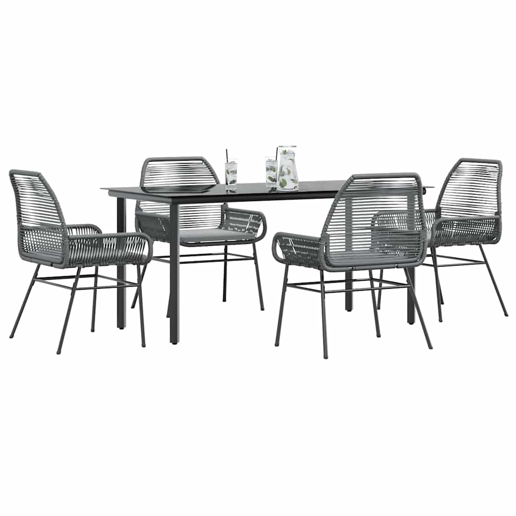 7 Dele Spisebordssæt Til Haven Med Hynder Polyrattan Glas