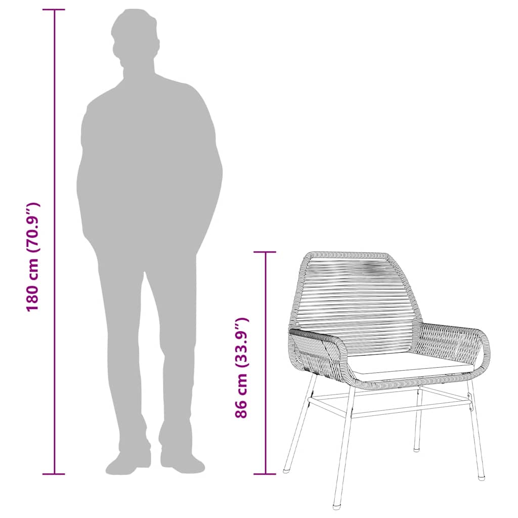 7 Dele Spisebordssæt Til Haven Med Hynder Polyrattan Glas