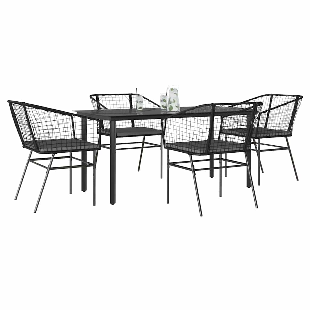 7 Dele Spisebordssæt Til Haven M. Hynder Polyrattan Glas Brun