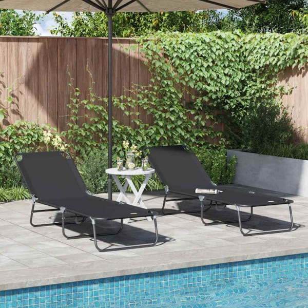 vidaXL Foldestol 2 pcs, polyester