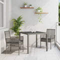 vidaXL Have spisebordssæt 3 pcs grå polyrattan