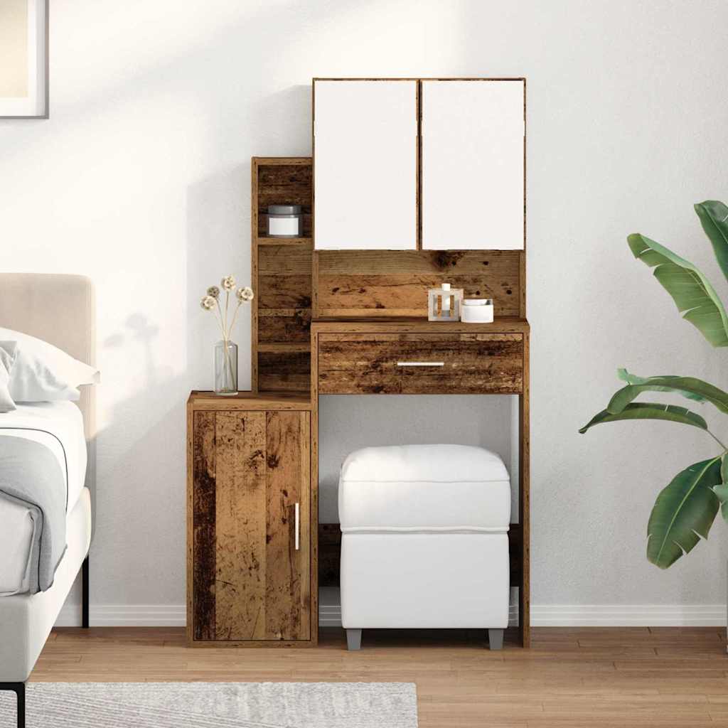 Makeupbord Med Skab 80X35X132 Cm