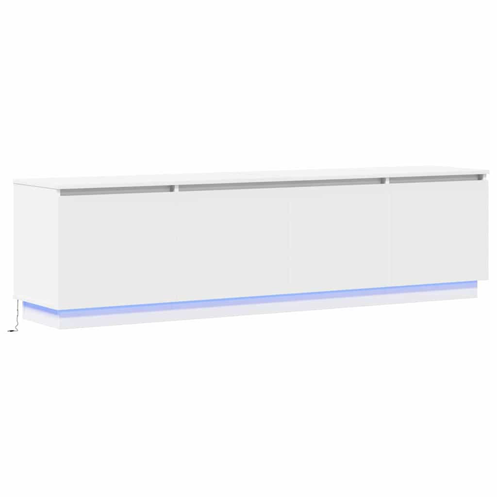 Tv-Skab Med Led Hvid 180 X 38 X 49 Cm Konstrueret Træ