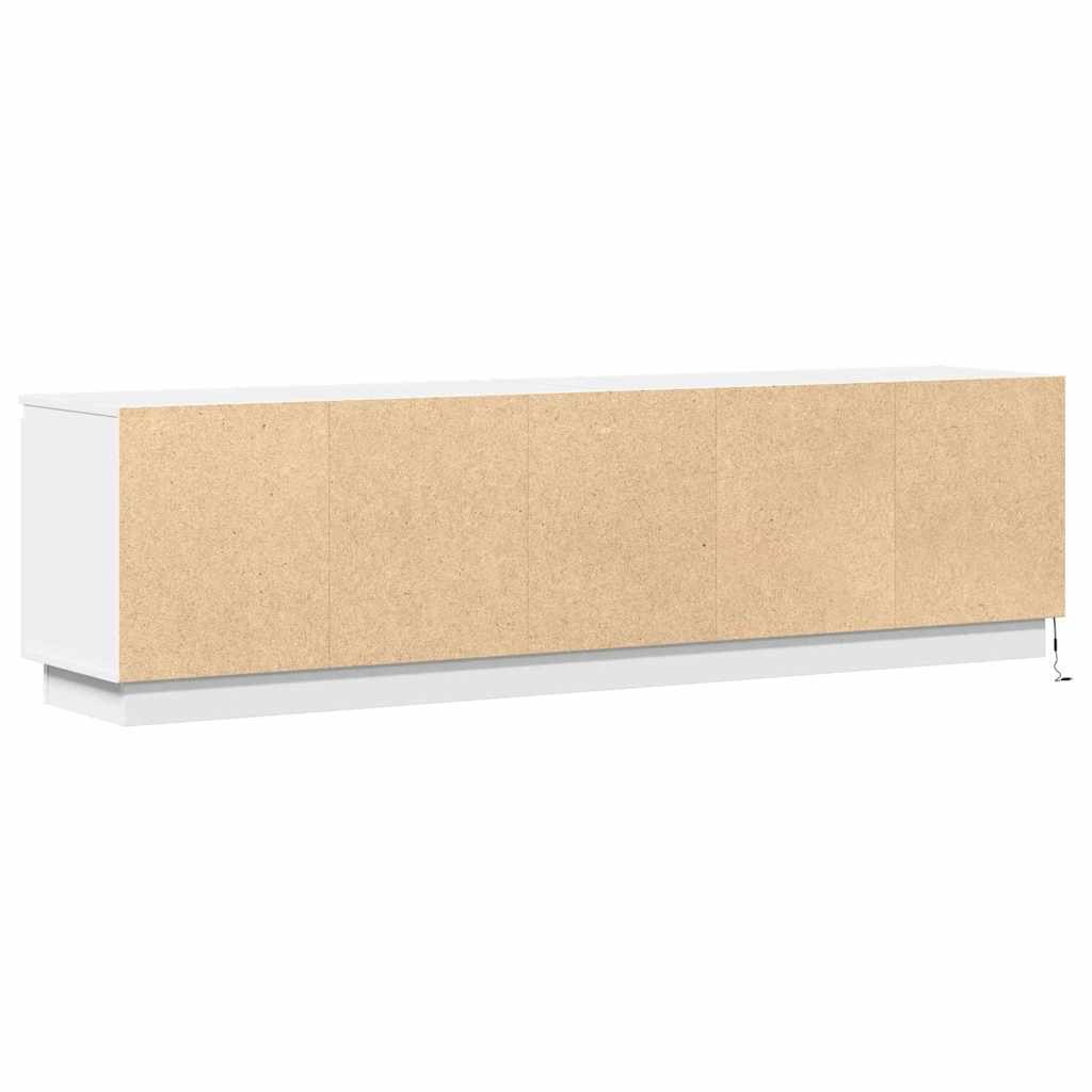 Tv-Skab Med Led Hvid 180 X 38 X 49 Cm Konstrueret Træ