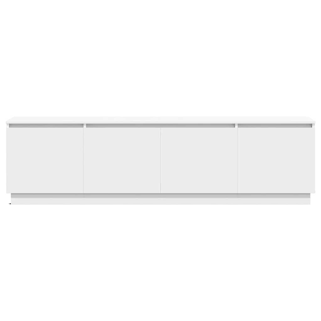 Tv-Skab Med Led Hvid 180 X 38 X 49 Cm Konstrueret Træ