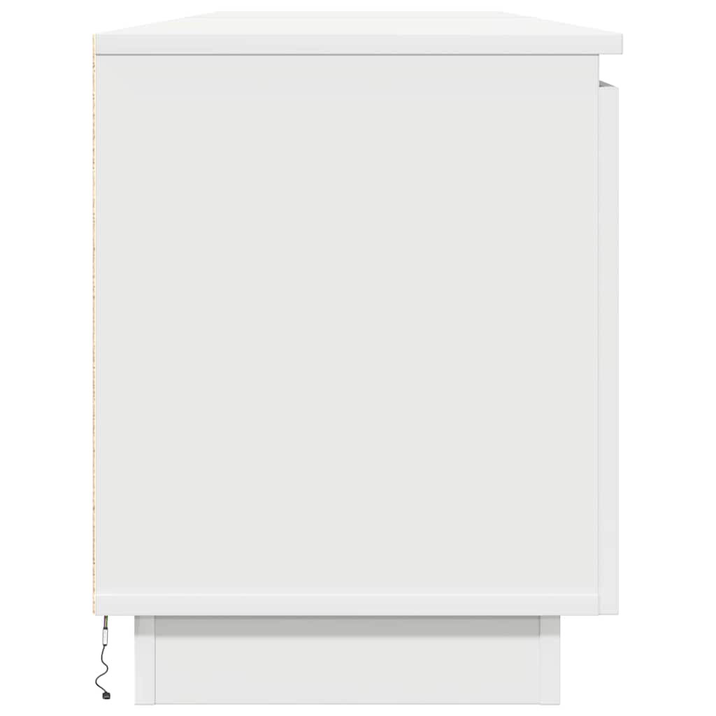 Tv-Skab Med Led Hvid 180 X 38 X 49 Cm Konstrueret Træ