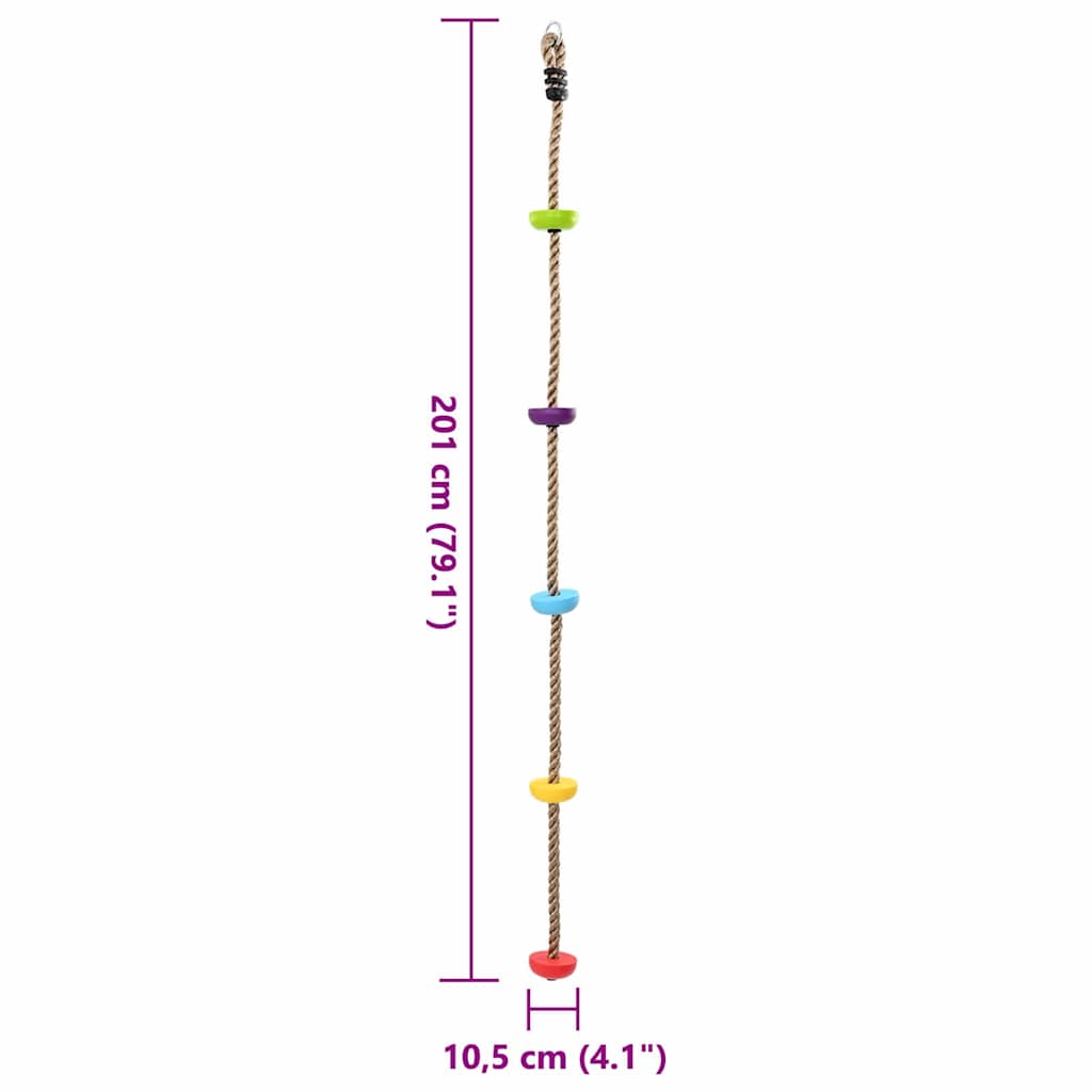 Klatre Rep Flerfarvet 10,5 X 10,5 X 201 Cm Polyester