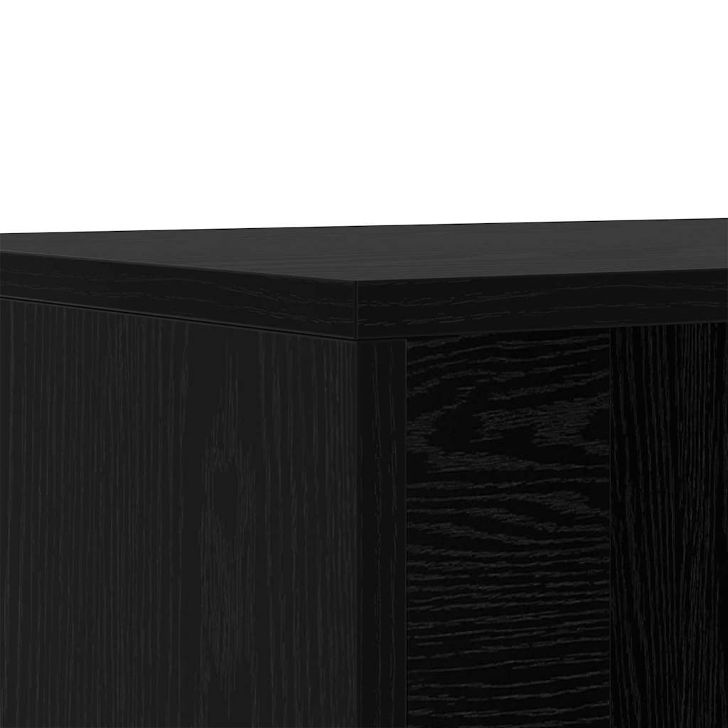 Sko Bænk Med Hylde Sort Eg 102 X 35 X 35 Cm Konstrueret Træ
