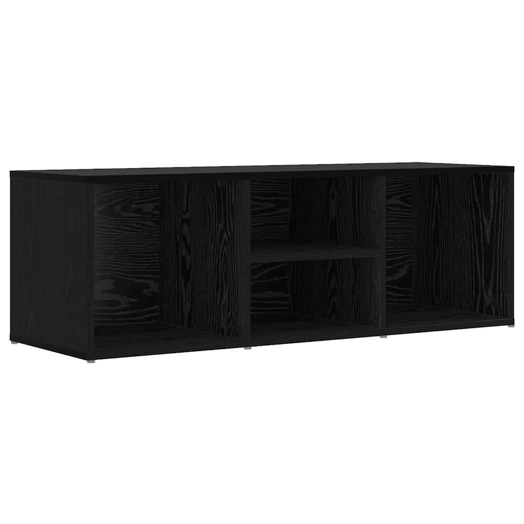 Sko Bænk Med Hylde Sort Eg 102 X 35 X 35 Cm Konstrueret Træ