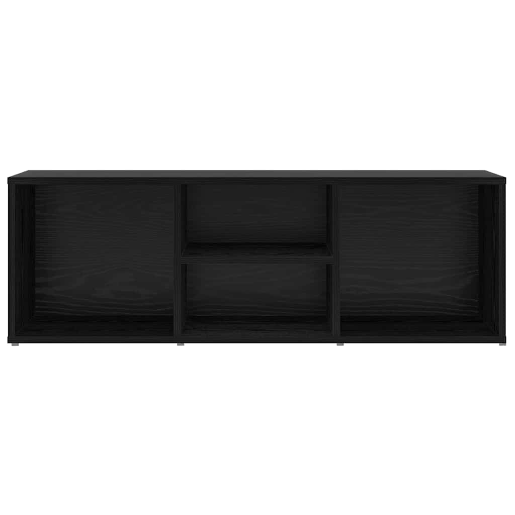 Sko Bænk Med Hylde Sort Eg 102 X 35 X 35 Cm Konstrueret Træ