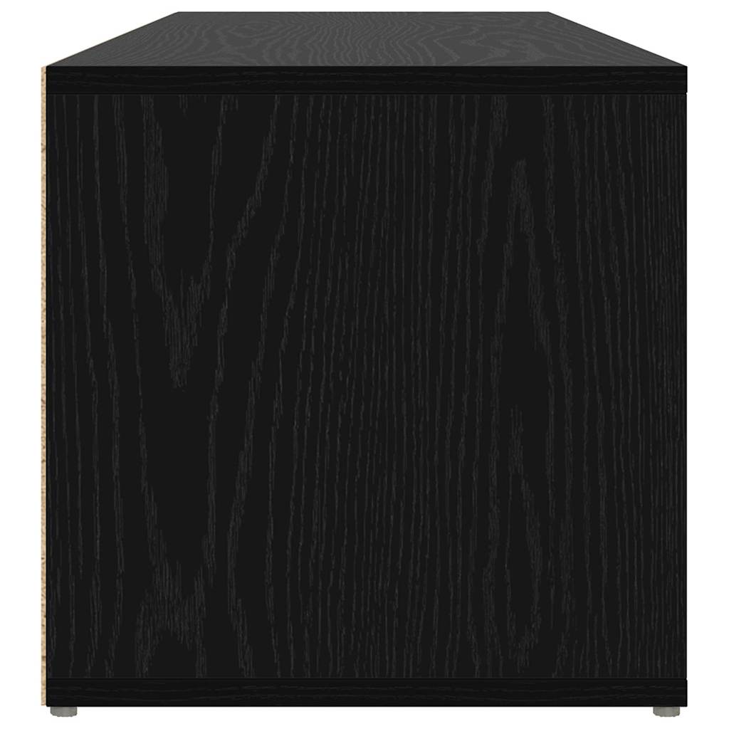 Sko Bænk Med Hylde Sort Eg 102 X 35 X 35 Cm Konstrueret Træ