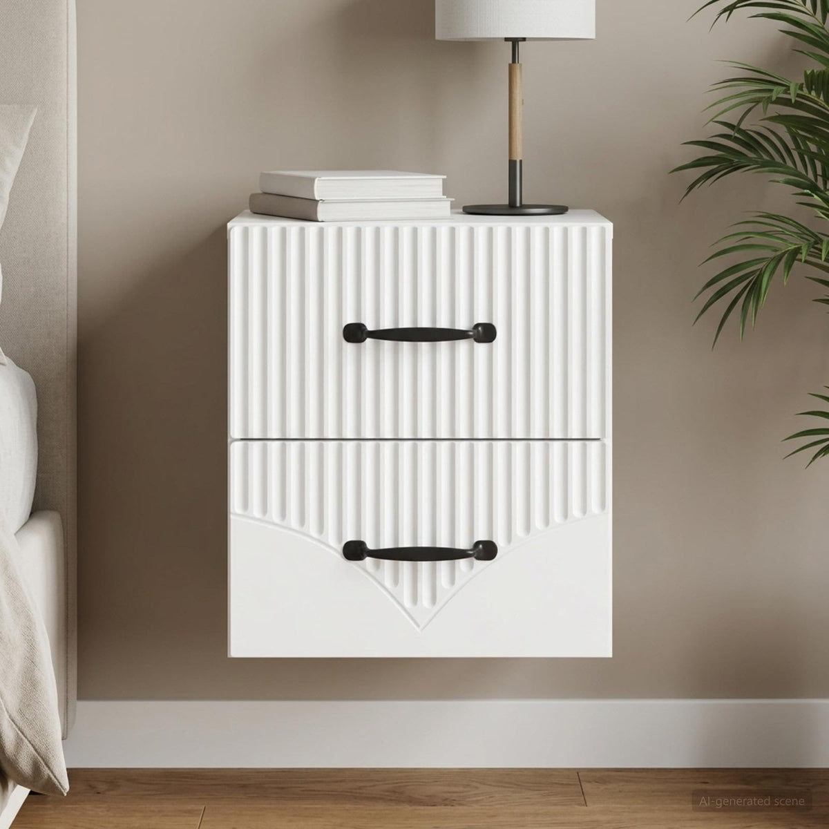 Væghængt Natbord 34,5 X 33 X 40 Cm Konstrueret Træ